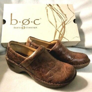 BOC Born Peggy Coffee Tooled Brown size 8